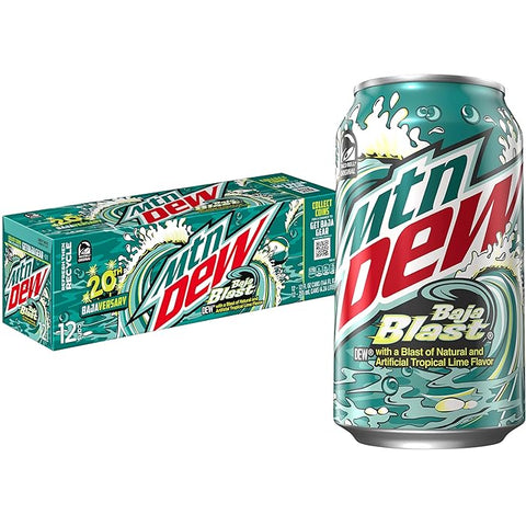 Mountain Dew Baja Blast 12 FL OZ (355 ML)-USA 12 PC Pack