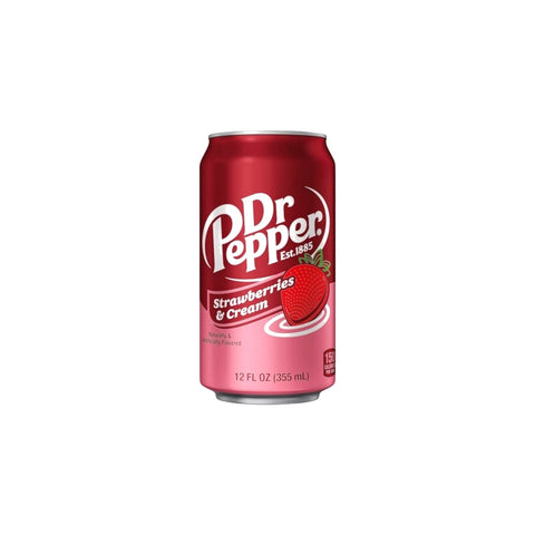Dr Pepper Strawberries & Cream 12 FL OZ (355 ML) – USA 12 PC Pack