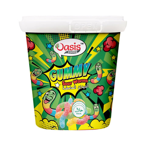 Oasis Sour Gummy Worms 160g – 24 Pack