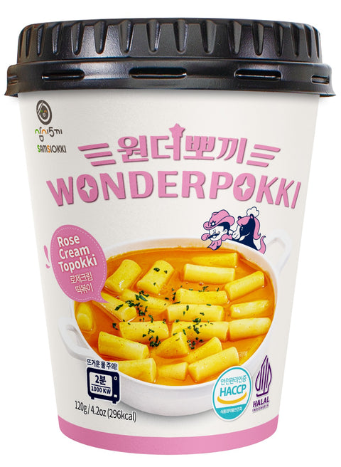 Wonderpokki Rose Cream Topokki 120g – SOUTH KOREA 30 x 120g Pack